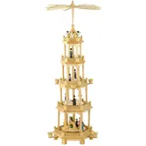 OBC Weihnachtspyramide/Naturtöne/Pyramide Weihnachten / 5 Etagen/im Kunsthandwerks-Stil, handgefertigt/Deko zu Weihnachten