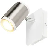 Trio Wandleuchte Wandlampe Wohnzimmer Spot Metall weiß nickel matt Schalter B 12 cm