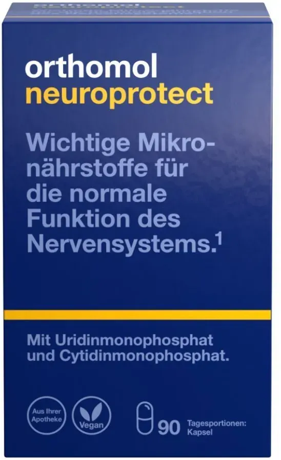 Orthomol Neuroprotect – Mikronährstoffe für die normale Funktion des Nervensystems - mit Uridin- und Cytidinmonophosphat - Kapseln