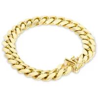 14K Gelbgold Solide Herren 10Mm Miami Cuban Link Kettenarmband 7,5" 8" 8,5" 9"