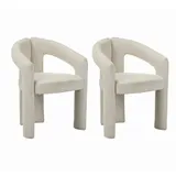 Livetastic Armlehnstuhl-Set Maro, Elfenbein, Metall, Textil, 60x78x57 cm, Esszimmer, Stühle, Esszimmerstühle, Esszimmerstühle-Set