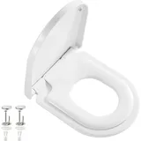 ANNWA Toilettendeckel mit Kindersitz, WC Sitz mit Absenkautomatikfür Familie,Klodeckel Klobrille,Montage Klodeckel ausDuroplast,toilettensitz mit kindersitz integriert,D-Form(PG308)