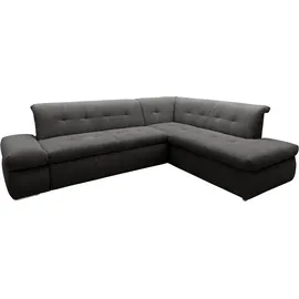 DOMO collection Ecksofa DOMO COLLECTION "MORIC 273x216 cm, L-Form, auch in Cord", grau, B:273cm H:80cm T:216cm, 100% Polyester, Sofas, Ecksofa, wahlweise mit Bettfunktion und Armlehnenverstellung, auch in Cord