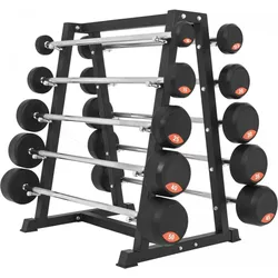 Rubber Barbell Rack inkl. Barbells Gummi 282,5 kg >80kg