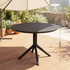 CLP Gartentisch Ø 105 x 74 cm Schwarz