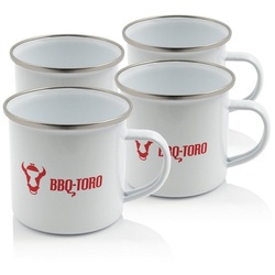 BBQ-Toro Tasse »BBQ-Toro Emaille Tasse (4 Stück), 350 ml, Emaill«, Stahl emailliert weiß 350.00 ml
