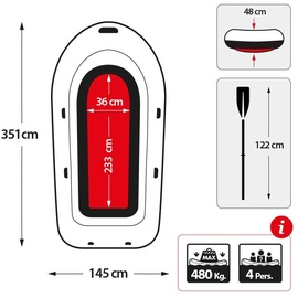 Intex Schlauchboot Seahawk 4 inkl. Außenbordmotor + Befestigung