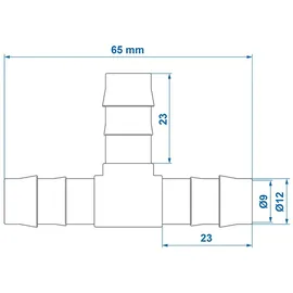 PRO PLUS Schlauchverbinder, T-Stück, 12mm, 2er-Pack
