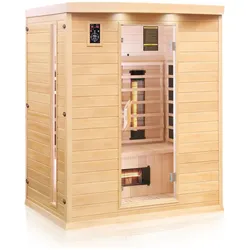 Dewello® Infrarotkabine Infrarotsauna PIERSON 160cm x 105cm inkl. 6 Vollspektrumstrahler, 3 Karbonstrahler, 3 Personen