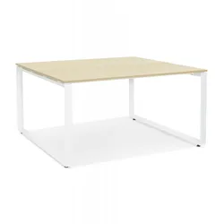 BAKUS SQUARE Schreibtischbank aus Holz und Metall | Quadratischer Bankschreibtisch für 2 Personen | Modernes Design | Kadima Design