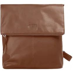 Cityrucksack WOUWOU Gr. B/H/T: 29 cm x 29 cm x 9 cm, braun (cognac) Rucksäcke echt Leder