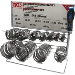BGS Schlauchklemmen-Sortiment INOX auf Tafel 111-tlg.
