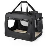 LIONTO Hundetransportbox & faltbar - schwarz M