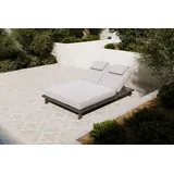 OUTFLEXX Blain Garten-Doppelliege, hellgrau, Alu/Polyester, 210 x 144 cm, Rückenlehne verstellbar