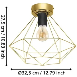 EGLO Tarbes 1-flammig Messing Gebürstet 27,5 cm x Ø 32,5 cm