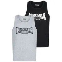Lonsdale Tanktop "AVERHAM", Herren, Gr. XXL, schwarz (schwarz, marl g), Obermaterial: 100% Baumwolle, Tops Tanktop, ärmelloses Design, aus Baumwolle