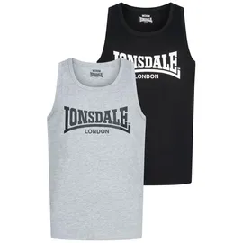 Lonsdale Tanktop "AVERHAM", Herren, Gr. XXL, schwarz (schwarz, marl g), Obermaterial: 100% Baumwolle, Tops Tanktop, ärmelloses Design, aus Baumwolle