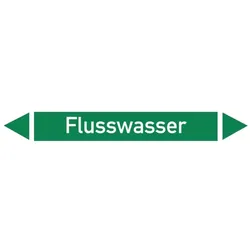 Rohrleitungskennzeichen Flusswasser - 100x15 mm Folie selbstklebend