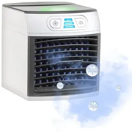 Sichler Haushaltsgeräte 2in1-Tisch-Luftkühler und -Luftbefeuchter, Ultraschall-Vernebler, LEDs