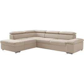 sit&more Ecksofa SIT & MORE "Valentine L-Form, B: 272 cm", braun (café), B:272cm H:73cm T:226cm, 100% Polyester;Luxus-Kunstleder/Struktur (88% Polyester, 12% Polyamid), Sofas, Ecksofa, mit Arm- & Kopfteilverstellung, optional mit Bettfunktion, Topseller