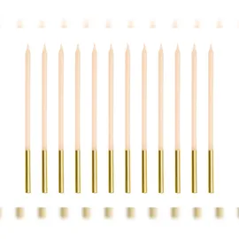 OEM Geburtstagskerzen 14 cm 12 St. beige