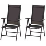 GARDAMO Saturn Gartensessel 55 x 68 x 107 cm anthrazit/schwarz 2er Set