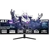 Gawfolk Curved Monitor 49 Zoll Gaming Monitor | DQHD (5120 * 1440), 120Hz, 1500R, 32:9, Pip/PBP, AMD FreeSync, 120% sRGB,Ultra-Wide-Screen-Monitor, HDMI 2.1 und DP 1.4