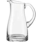 LEONARDO Liquid Krug, handgefertigter Glas-Krug, Wasser-Karaffe mit Henkel im klassischen Design, 1300 ml, 065329