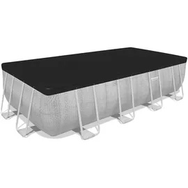 BESTWAY Power Steel Frame Pool Set 488 x 244 x 122 cm inkl. Filterpumpe grau Rattanoptik