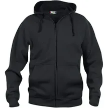 New Wave Rundhalspullover Basic Hoody Full Zip Schwarz 4XL