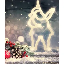 LED-Weihnachtsdeko Stern Mond Glocke Rentier Fensterdeko Lichterkette Saugnapf Weihnachtsmann