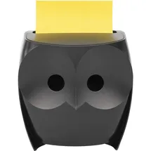 Post-it Z-Notes Dispenser, Eule, Schwarz und Post-it Super Sticky Z-Notes, 45 Blatt pro Block, 2 Blöcke - Für eine unkomplizierte Einhand-Notizausgabe auf deinem Schreibtisch