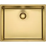 REGINOX R35160 NEW YORK 50X40 Comfort GOLD Flax Edelstahlspüle ab Schrankbreite 60 cm / Flächenbündig / Flacheinbau / Unterbau - Braun