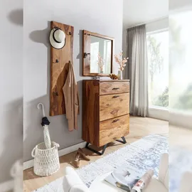 FineBuy Flurspiegel Holz Massiv 80x80x3 cm Spiegel Flur Diele Groß