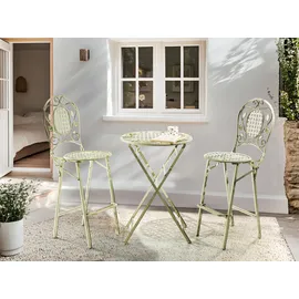 Beliani Gartenbar Set klappbar BIVIO Metall Hellgrün