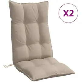 vidaXL Hochlehner-Auflagen 2 Stk. Taupe Oxford-Gewebe