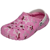 Crocs CLASSIC LINED DISCO DANCE PARTY CLOG KIDS Hausschuh Taffy Pink Multi rosa 37-38 EU