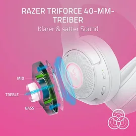 Razer Kraken Kitty V2, Over-ear Gaming Headset Bluetooth Weiß