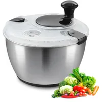 Vevor Salatschleuder Salattrockner mit Kurbelantrieb 4,5 L, Gemüsetrockner, Waschmaschine,