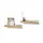 livinity® Wandregal 60 x 10 cm Weiß/Goldkraft Eiche