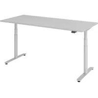 Bümö Schreibtisch Grau, Silber, Nachbildung, Rechteckig, 80x72x180 cm, FSC