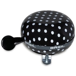 Basil Fahrradklingel Ding-Dong Glocke Polka Dot, Ø 80 mm schwarz