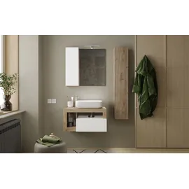 WELLTIME Hängeschrank WELLTIME "Hamburg", braun (eiche cadiz nb), B:25cm H:138cm T:26cm, FSC-zertifizierter Holzwerkstoff, Schränke, Hängeschrank, Badschrank mit 1 Tür, Höhe 138 cm, Breite 25 cm