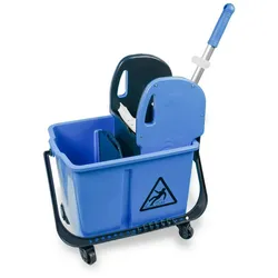 Hypafol Putzwagen | 2-Kammer Reinigungswagen | mit 24l Eimer mit Trennwand | Mopp-Presse | Gebäudereinigung, Hotelservice, Gastronomie, Büroreinigung