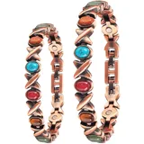 3500 Gauss Lady Arthritis Magnetfeldtherapie-Schmuckset, lindert wirksam Arthritis und Fersenschmerzen, hat leichte Schlankheits- und Lymphdrainageeffekte (Armband + Fußkettchen) (A)