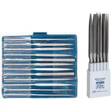 Pferd Präzisions-Nadelfeilen-Set, 12-teilig | Schweizer Hieb 1, 160mm | 12703082 – für die mittlere Präzisionsbearbeitung, in Rolltasche