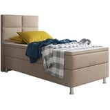 Inter Boxspringbett Miami mit Bettkasten 90x200 cm Kunstleder Muddy