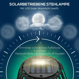Outsunny Solarleuchte Stahl/Rattan schwarz