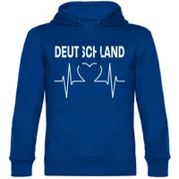 multifanshop Hoodie Deutschland - Herzschlag Blau L