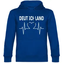 multifanshop Hoodie Deutschland - Herzschlag Blau L